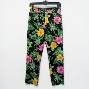Lauren Ralph Lauren Nicole Tropical Floral Ankle Pants Stretch Cotton 4
